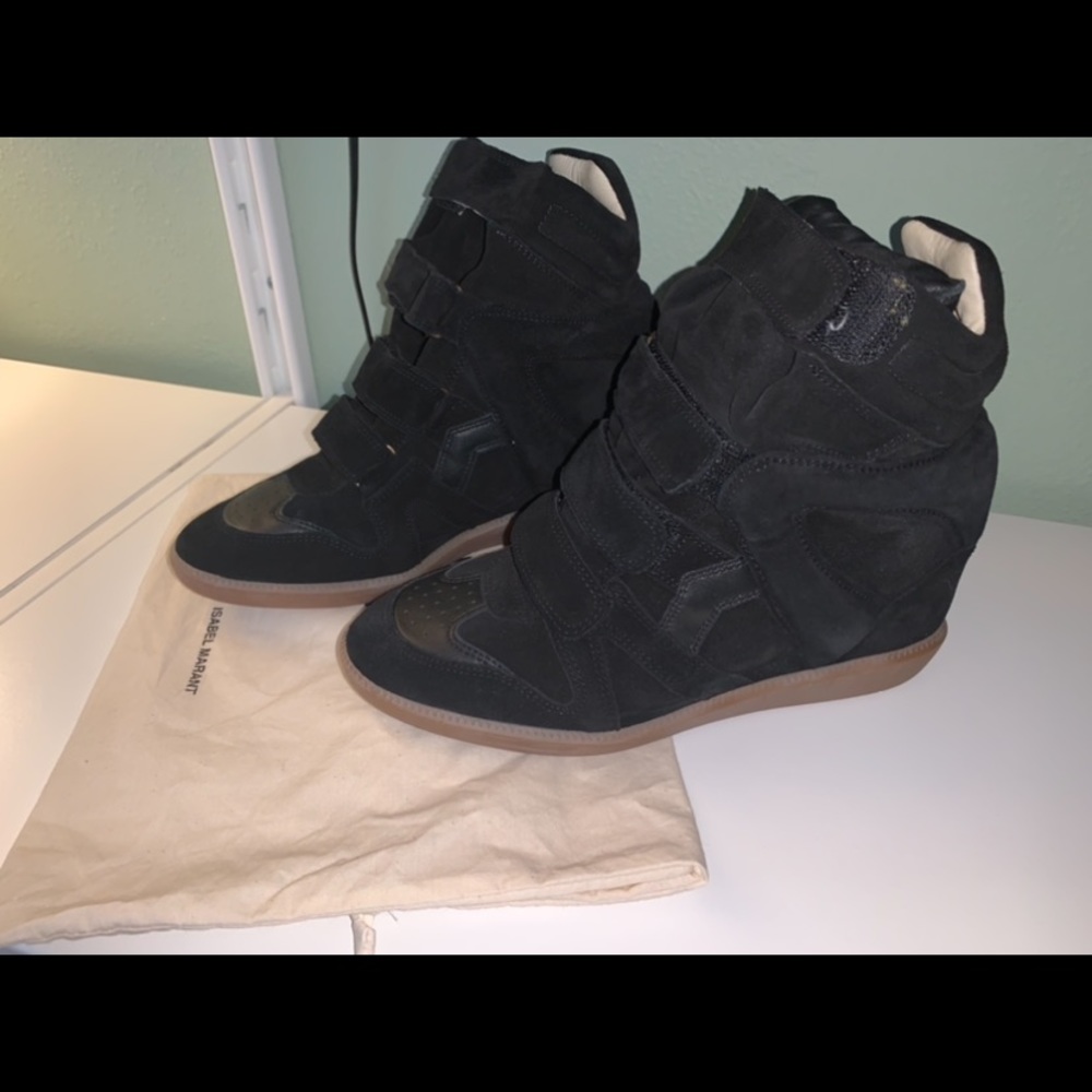 ISABEL MARANT Black sneaker wedges